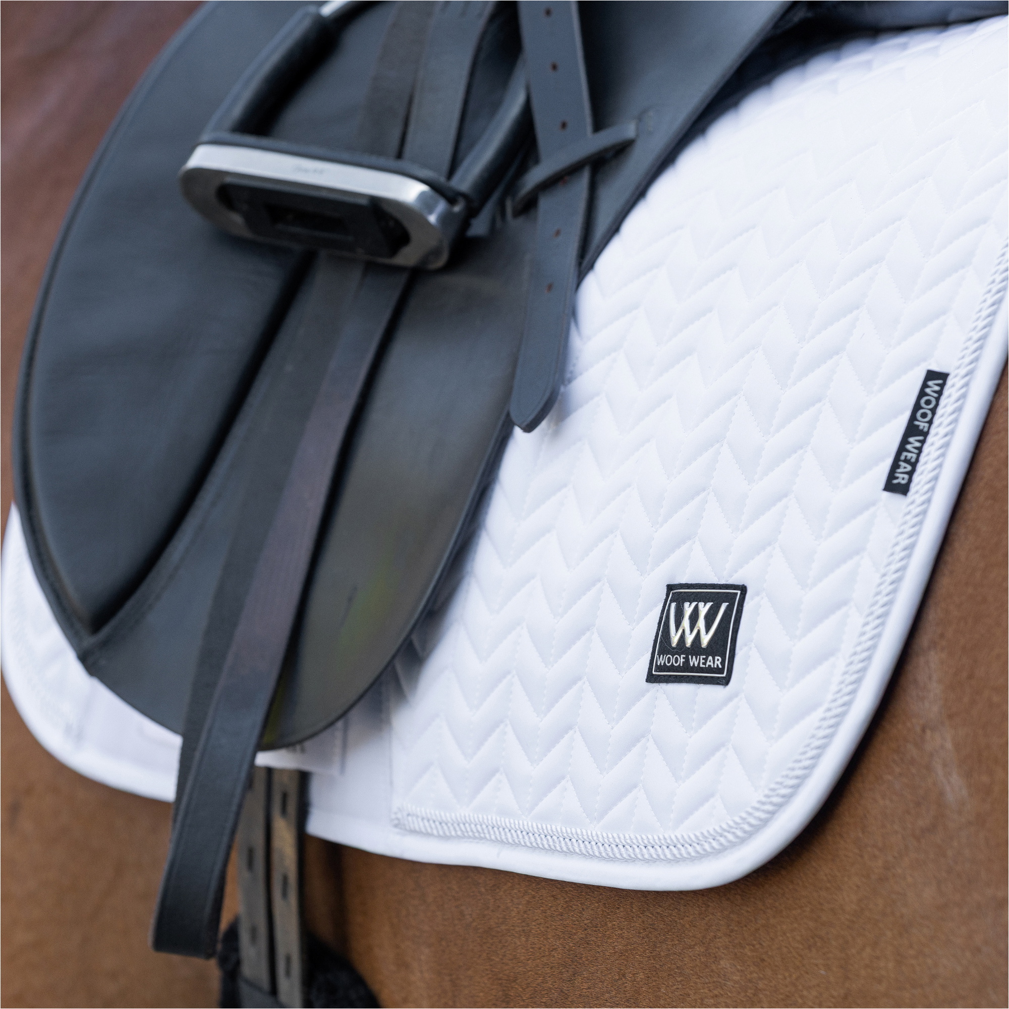 2025 Woof Wear Fischgrätenmuster Dressur Schabracke Pad WS0043 - WHWH - White